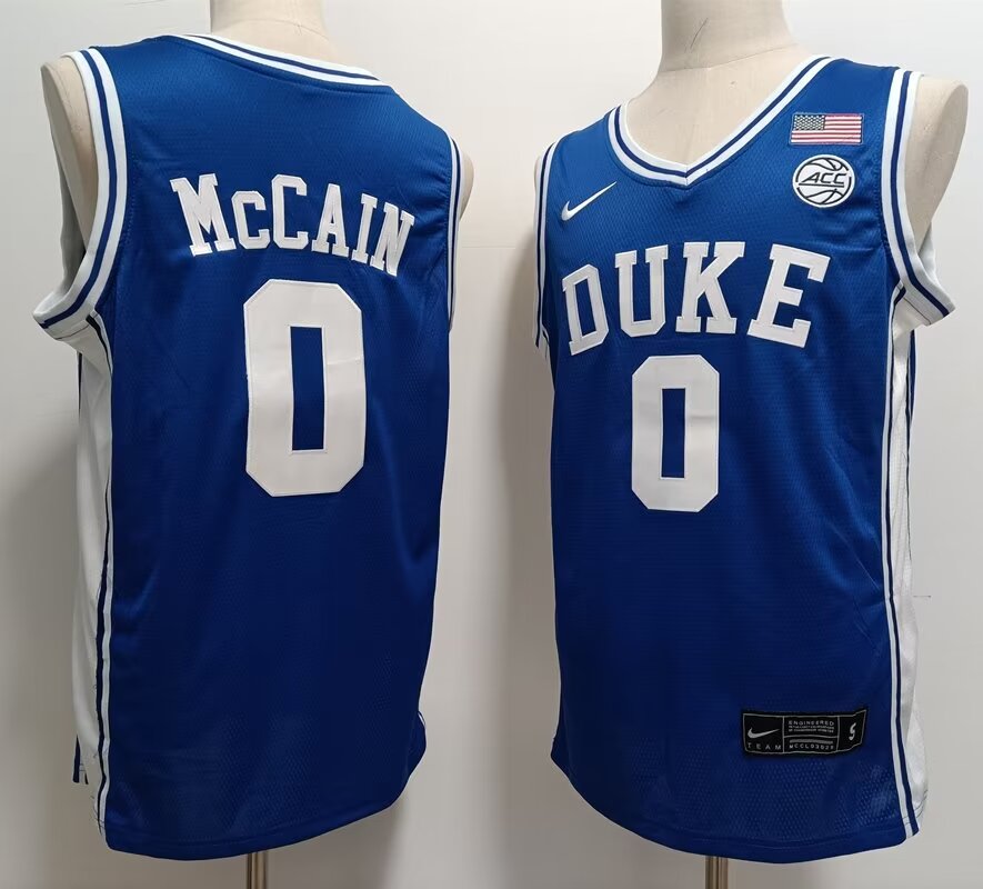 2024 NCAA Men Duke Blue Devils #0 Jared McCain blue nike jersey